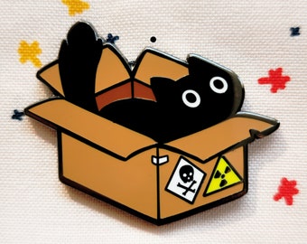 Schrodinger's Cat Enamel Pin - great gift for STEM or kitty lovers!