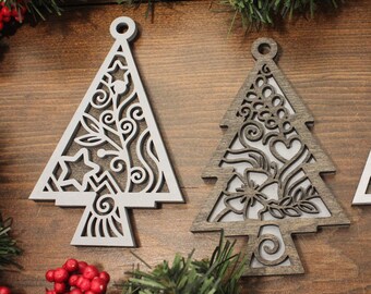 Ornate Christmas Tree Trio