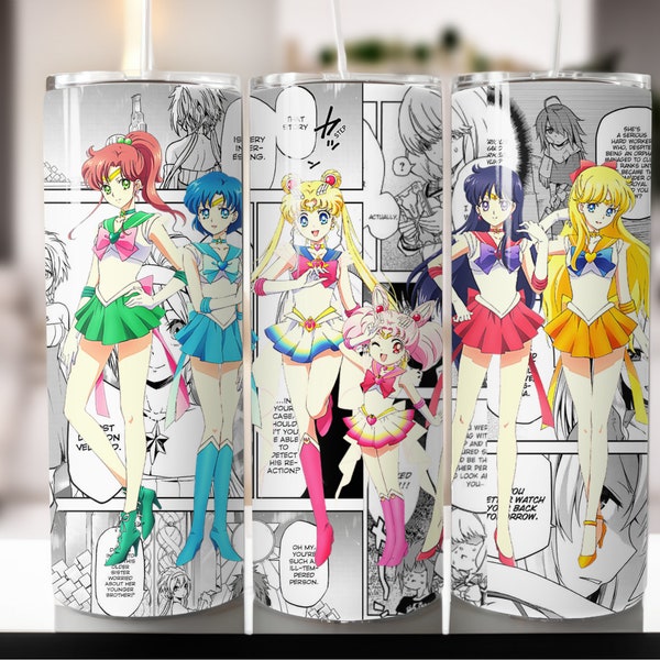 Girls Tumbler 20oz PNG Sublimation Wrap Sailor Design, diseños de envolturas de vaso para vaso recto y cónico, descarga digital.