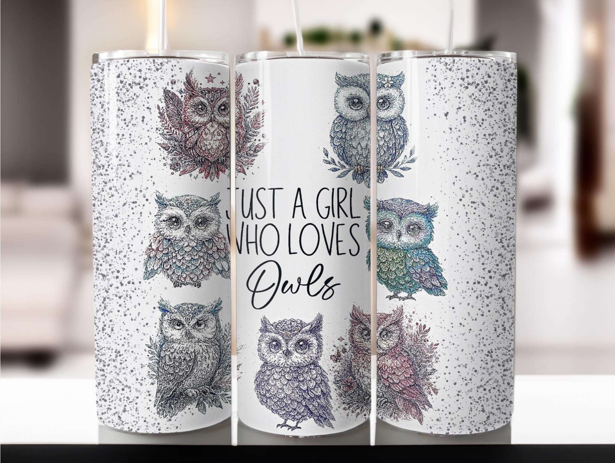 Owl Tumbler Wrap PNG 20 oz Skinny Tumbler Sublimation Design Instant Digital Download Only, Just A G