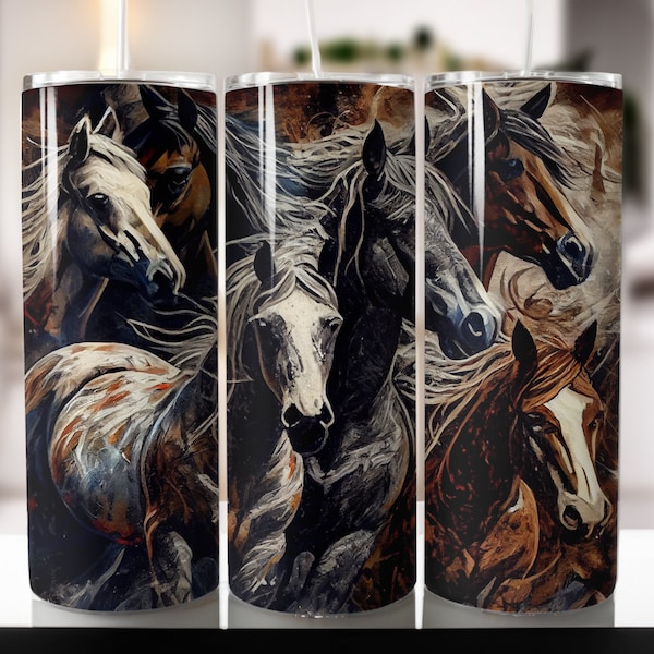 Horse 20oz Skinny Tumbler Sublimation Wrap ,tumbler wraps Designs for Straight and Tapered Tumbler, Digital Download.