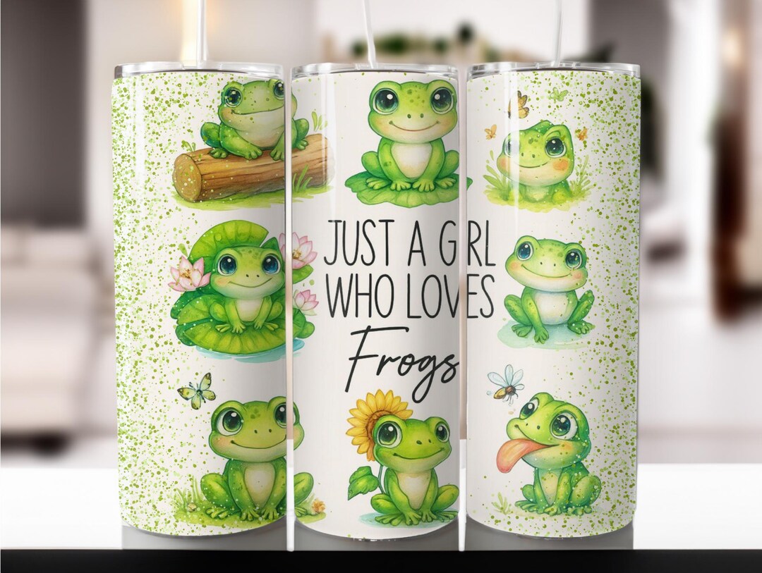 Funny Frog Tumbler Wrap PNG 20 Oz Skinny Tumbler Sublimation Design ...