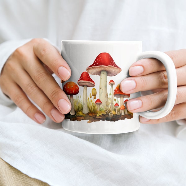 Pilz Kaffee Tasse, Geschenk für Freundin Kinder oder Familie, Geburtstagsgeschenk, Muttertagsgeschenk, Keramiktasse, 0,33 l