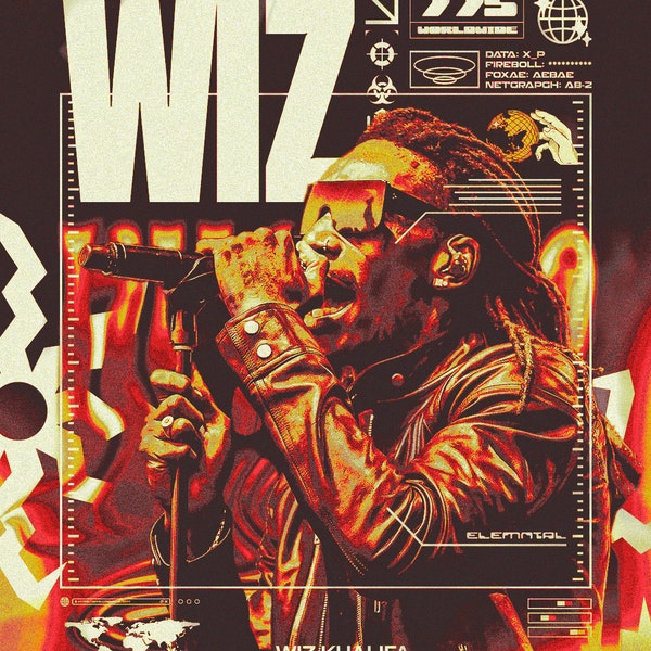 Wiz Khalifa - RAPSTAR T-Shirt Digital Print - Download - Printable Art - Instant Download -Art Print - Modern Digital Print - BUY 1 FREE 1