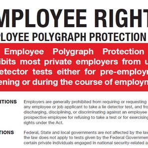 Employee Rights Employee Polygraph Protection Act Poster