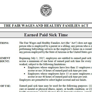 AZ Earned Paid Sick Time Poster