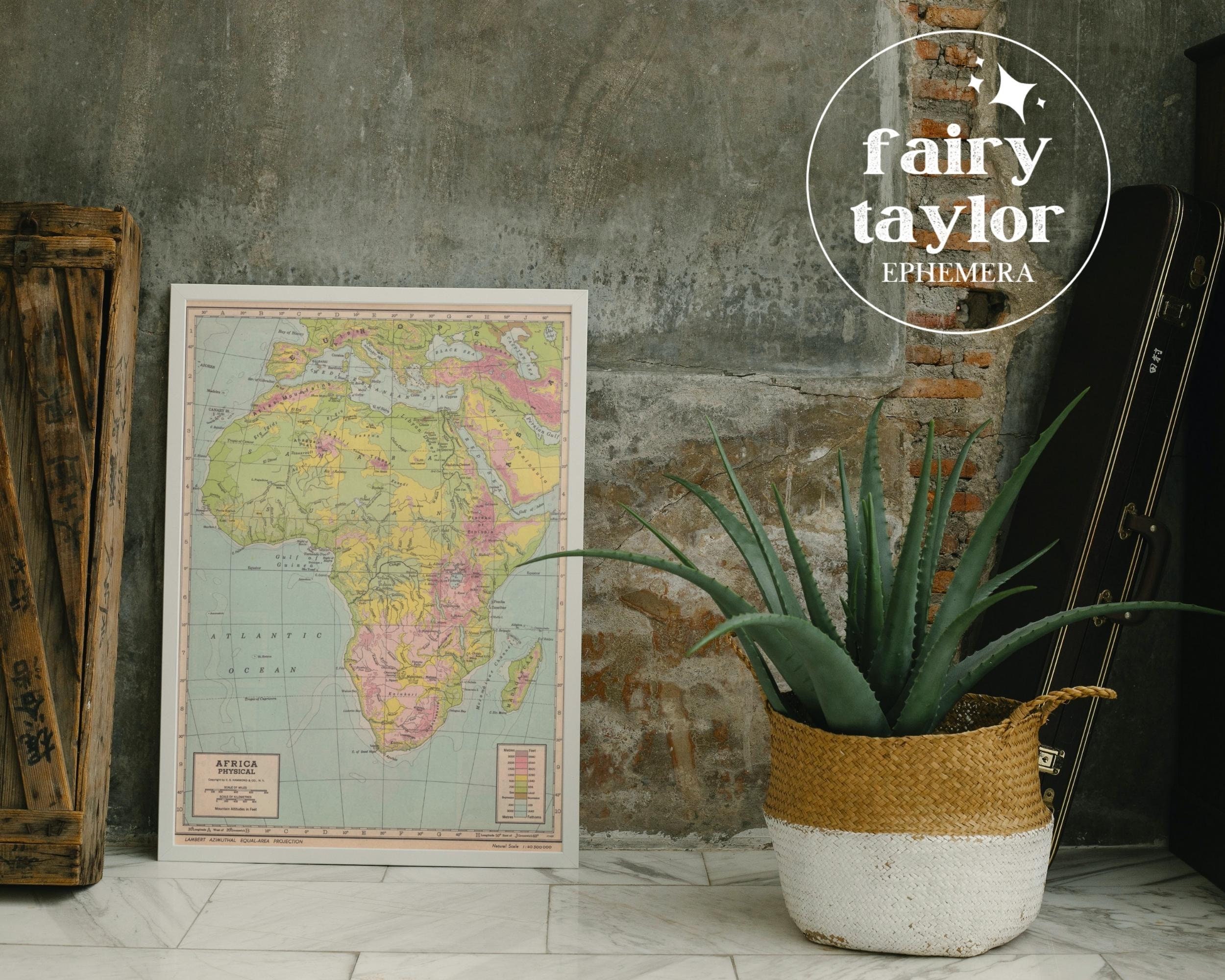 Africa Vintage Printable Map 1940s Atlas, Instant Download 11x14, 18x24 ... Africa Vintage Printable Map 1940s Atlas, Instant Download 11x14, 18x24 ...