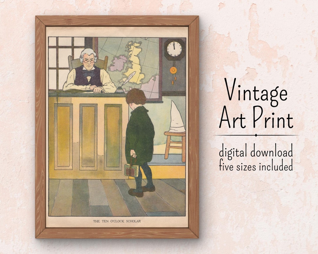 Mother Goose Children's Book Illustration Vintage Art Print, JPG ...