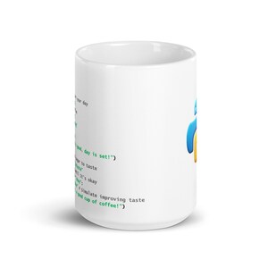 Python Coffee Preparation Code - White glossy mug