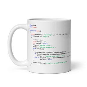 C # Tea Prebereitung Code - Weiße glänzende Tasse