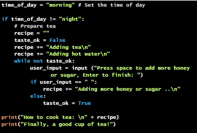 Code de préparation du thé Python - Mug noir brillant image 7