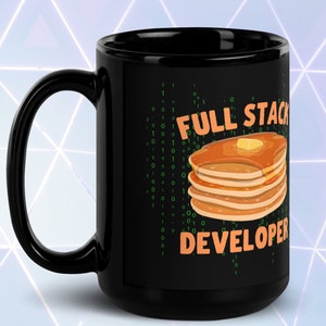 Développeur Full Stack - Tasse brillante noire Witty Definition image 7