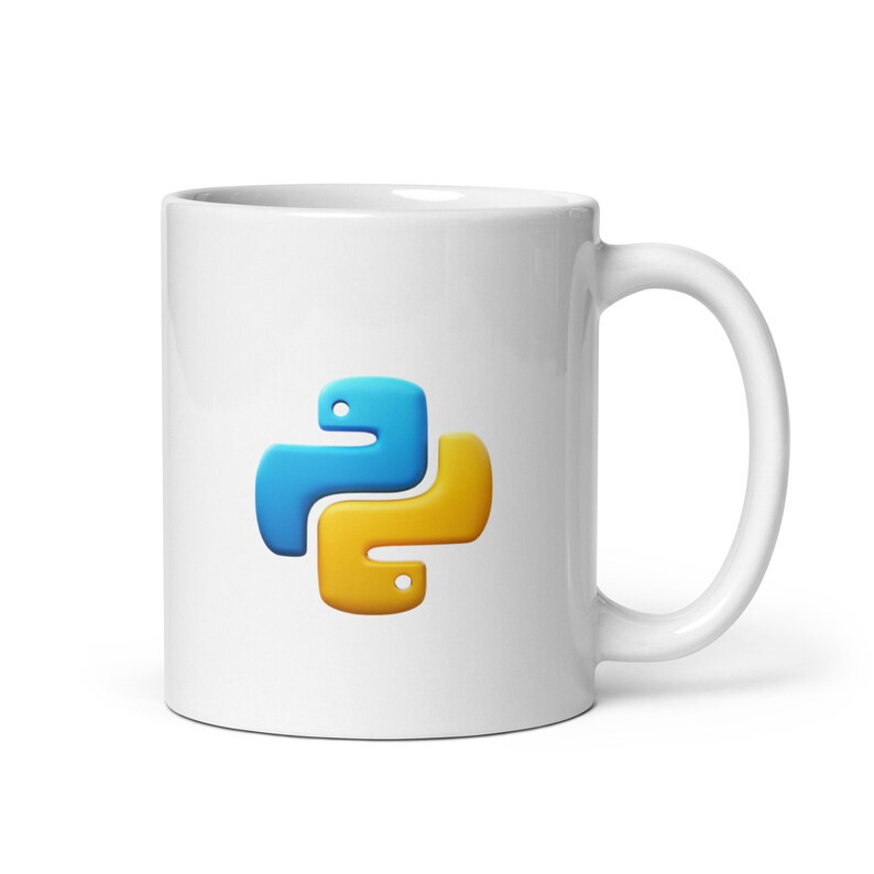 Python Coffee Preparation Code - White glossy mug