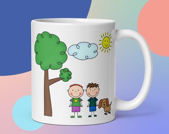 Best Friends Boys - Witty Definition (White glossy mug)