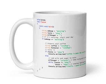 C# Programmer Mug, Funny Coding Gift, Software Engineer Coffee Cup