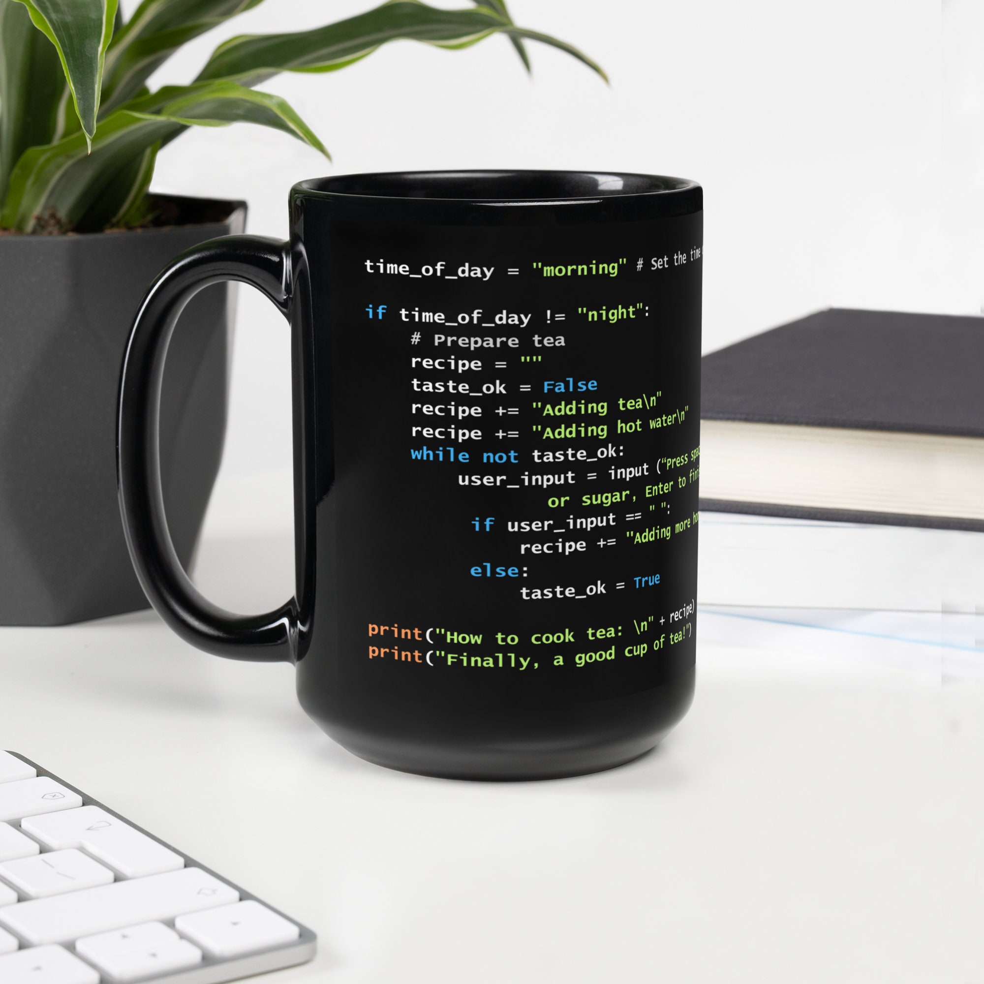 Python Tea Preparation Code Black Glossy Mug - Etsy