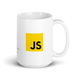 Java Script Coffee Preparing Code  - White glossy mug