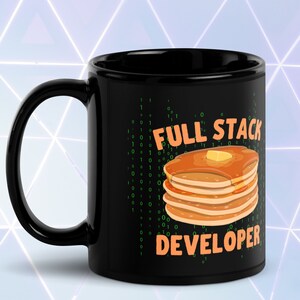Développeur Full Stack - Tasse brillante noire Witty Definition image 3