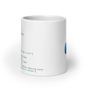 Python Coffee Preparation Code - White glossy mug
