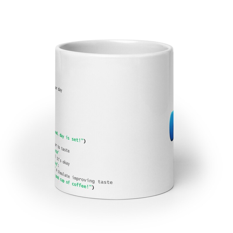 Python Coffee Preparation Code - White glossy mug