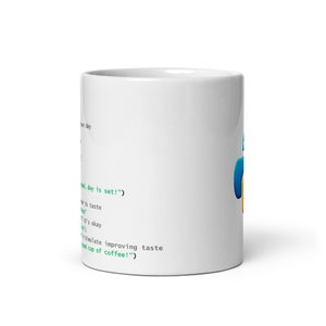 Python Coffee Preparation Code - White glossy mug