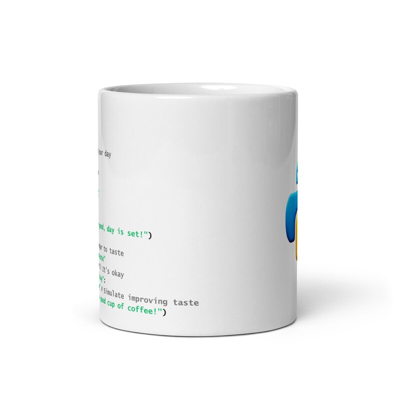 Python Coffee Preparation Code - White glossy mug