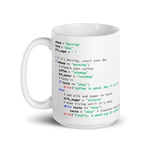 Python Coffee Preparation Code - White glossy mug