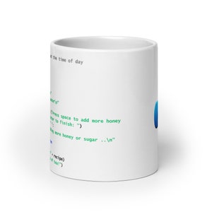 Python Tea Preparation Code - White glossy mug
