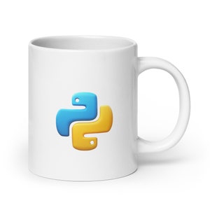 Python Coffee Preparation Code - White glossy mug