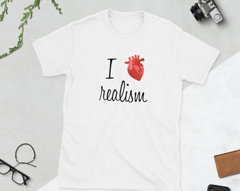 Camiseta "Me encanta el realismo", camiseta con corazón anatómico, regalo de arte médico