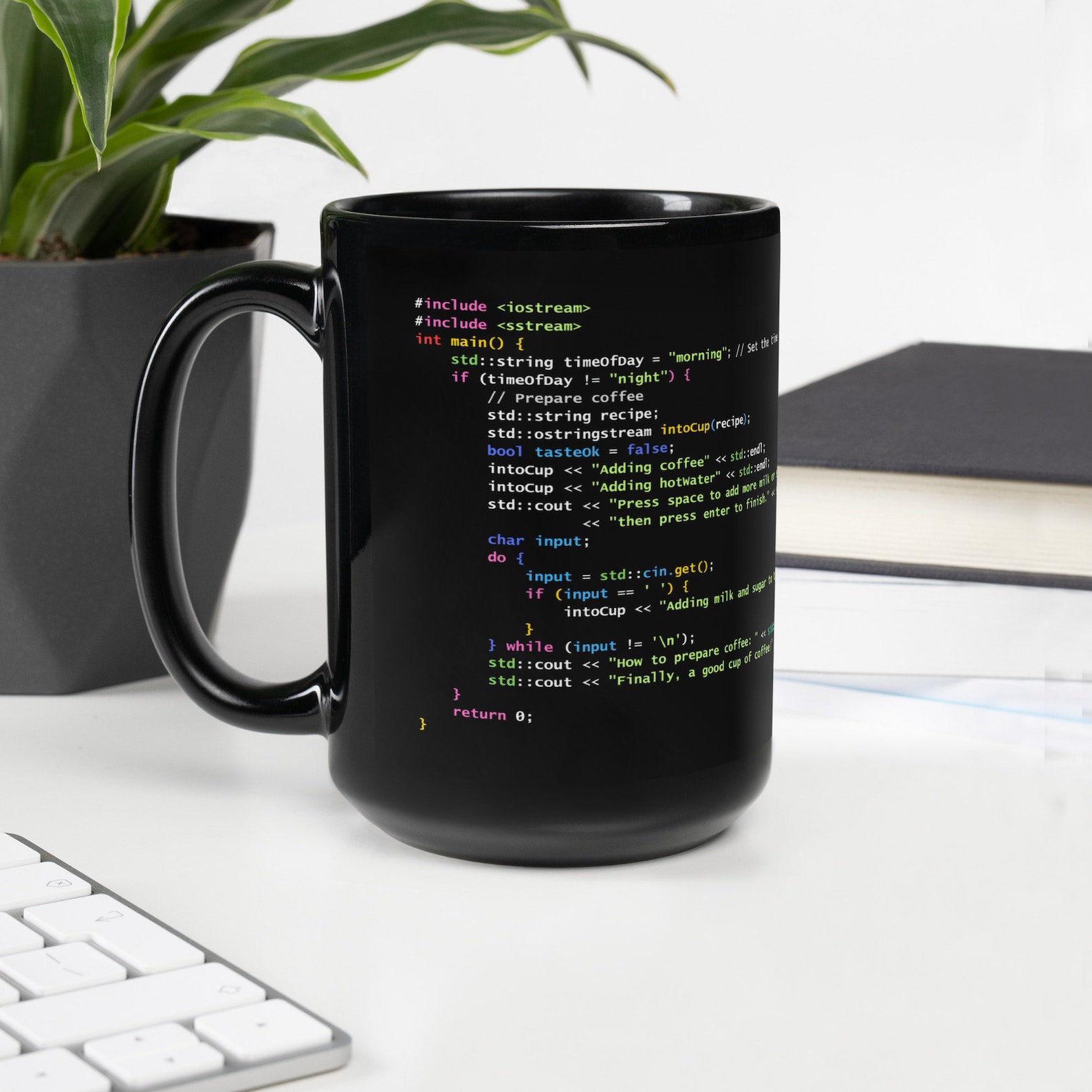 C++ Coffee Preparation Code - Black Glossy Mug - Etsy