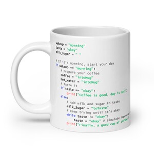 Python Coffee Preparation Code - White glossy mug
