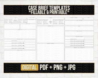 Case Brief Template | Fillable Case Brief Outline | Editable Law School Case Brief | 1L 2L 3L | Law Case Brief | Law Student Printable