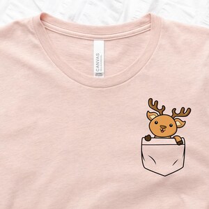 Pocket Deer Shirt, Deer Lover Pocket T-Shirt, Gifts for Deer Lover, Cute Deer Pocket Shirt for Kids, Youth Deer Pocket Tee, Adult Pocket Tee
