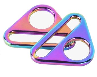 Rainbow 1.25 inch Triangle Ring (Set of 2)