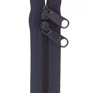 ByAnnie Cremallera de bolso de doble diapositiva de 30" - Azul marino