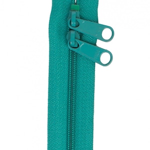 ByAnnie - Cremallera de bolso de mano de 30" con doble deslizamiento - Esmeralda