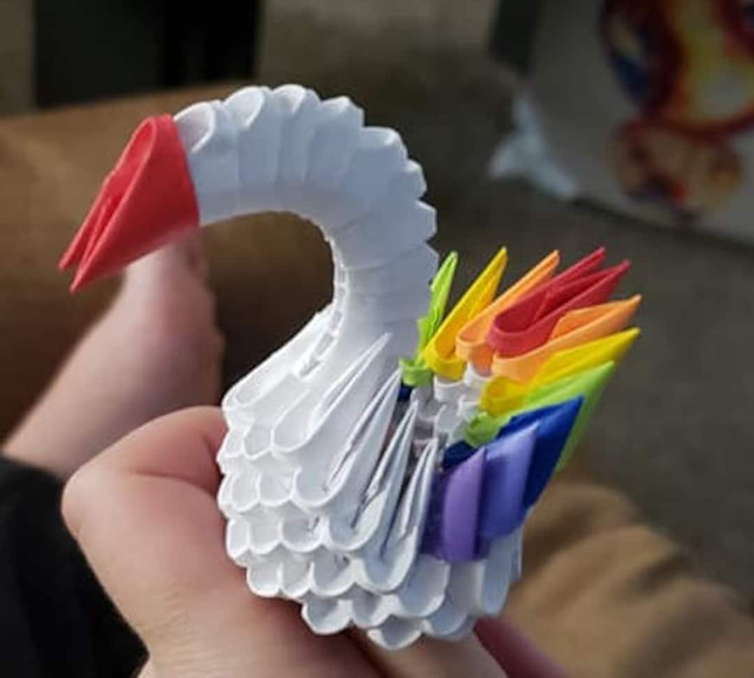 3d Origami Swan Etsy