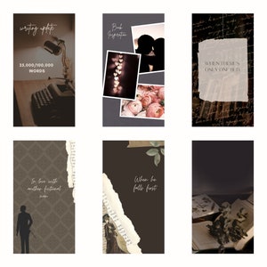 150 Canva Dark Academia Author Templates Writers Bookstagram Digital Download Social Media Instagram Facebook Books image 7