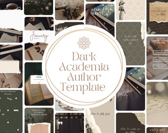 Más de 150 plantillas de autor de Canva Dark Academia / Escritores / Bookstagram / Descarga digital / Redes sociales / Instagram / Facebook / Libros