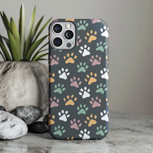 Paw Prints Tough Phone Case, Dog Phone Case, Cute Pet Dog,Puppy Cover for iPhone,Dog Aesthetic,Puppy Phone Case, iPhone 15 14 13 12 Dog Gift