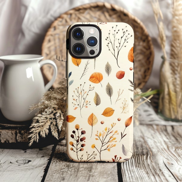 Fall Leaves Autumn Tough Phone Case Aesthetic Phone Case, Halloween, Coquette Fall Phone Autumn Phone Gift Autumn Gift Fall Phone Gift