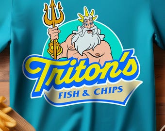 キング・トリトンのフィッシュ＆チップスTシャツ、ディズニー・アリエルのギフト
