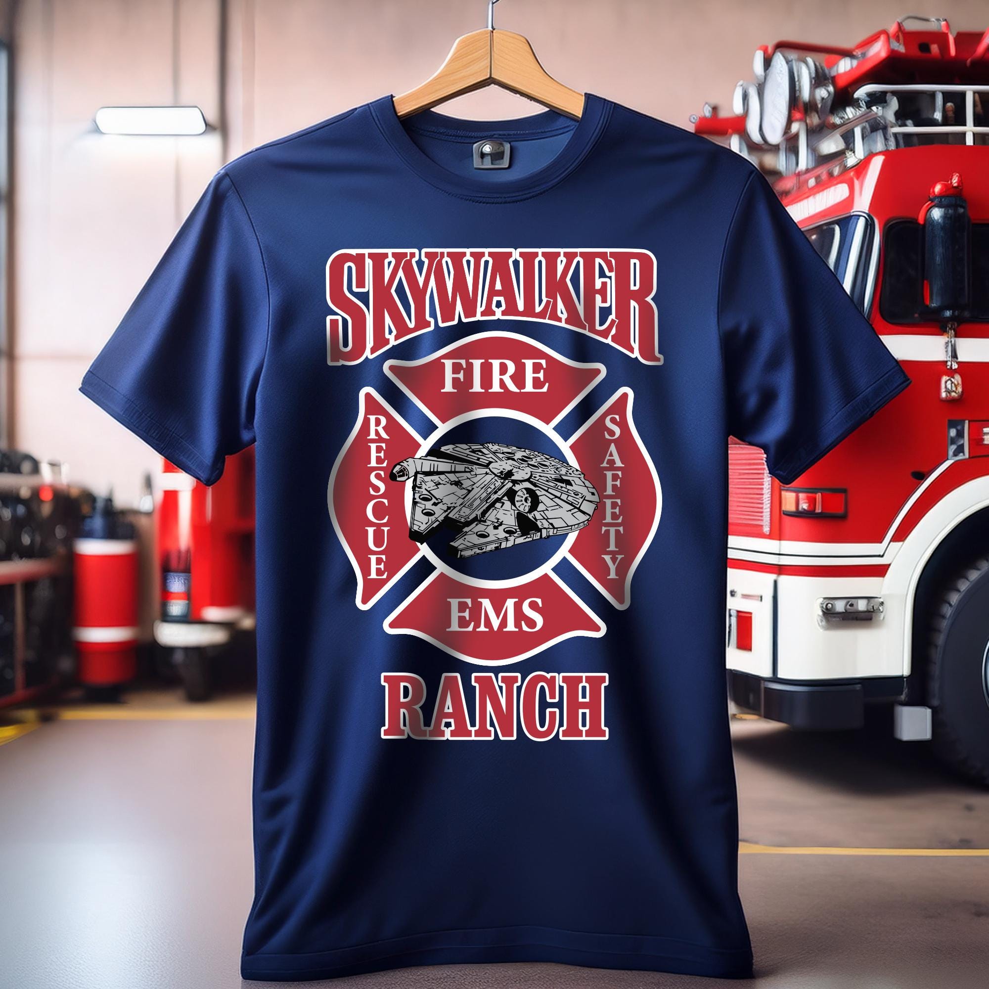 Skywalker Ranch Fire Dept T-shirt: Star Wars Fan Tee - Etsy