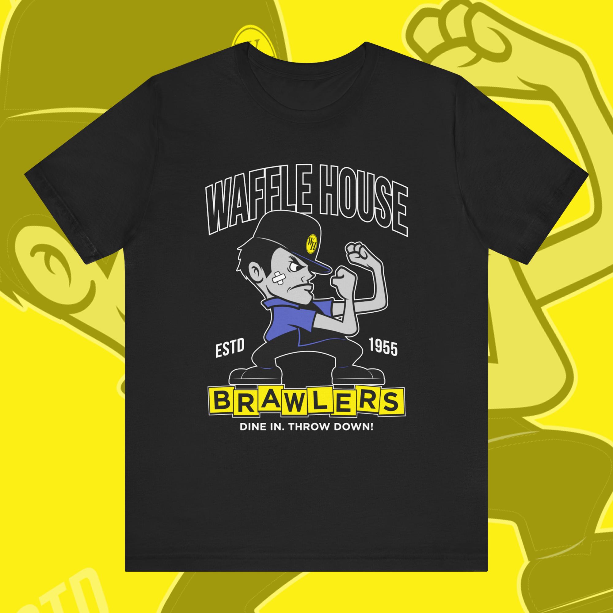 Waffle House Retro Logo T-Shirt - Food Funny Tee In Yellow And Black P105281023 - Foto 8