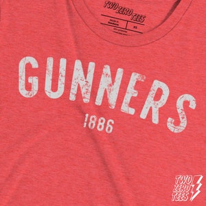 T-shirt Gunners 1886 : T-shirt Triblend pour fans d&#39;Arsenal rétro