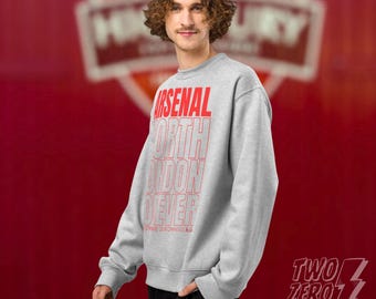 Arsenal Oversized Heavyweight Sweatshirt. North London Forever Gunners Fan Fleece Top