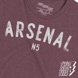 Arsenal N5 Triblend T-Shirt: Retro Distressed Graphic Print