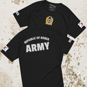 韓国海兵隊テクニカルTシャツ。ROKMC軍事体力トレーニングTシャツ