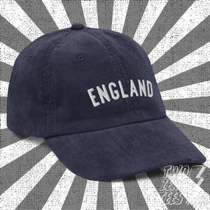 England Corduroy Cap: Retro Style Dad Hat, Football Rugby Gift